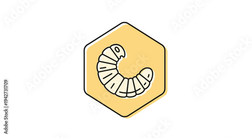Worm in Hexagon Icon.