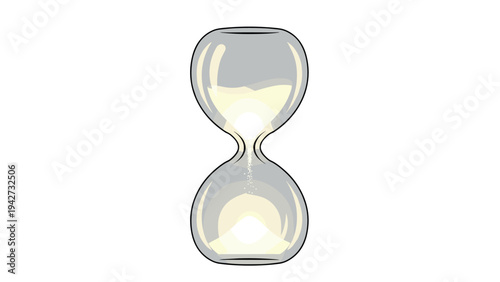 Minimalist hourglass with flowing sands: timeless design in modern style