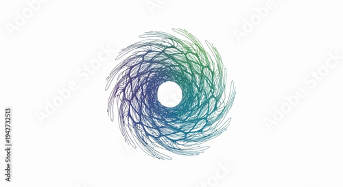 Abstract swirling vortex design with gradient colors