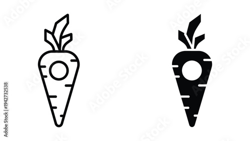 Carrot Icon Symbol Geometric Vector Commercial Use