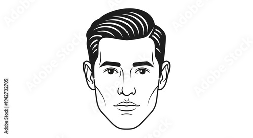 Young Man Face Illustration.