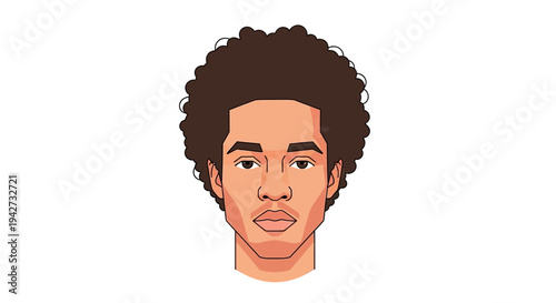 Young Man Cartoon Portrait.