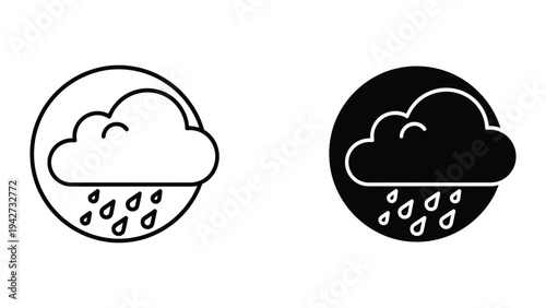 Rain Cloud Icon Weather Forecast