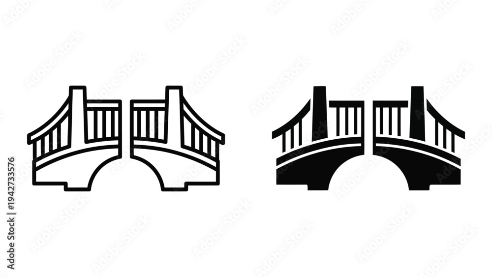 Naklejka premium Bridge Symbol Architecture Connection Commerce