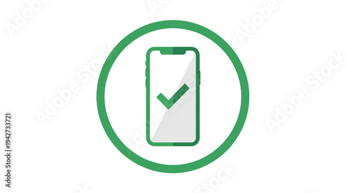 Smartphone allowed icon with a green checkmark