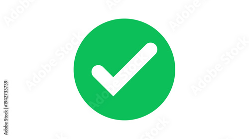Green checkmark symbol inside a circle
