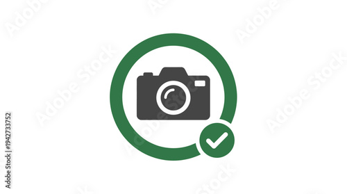 Camera allowed icon with a green checkmark
