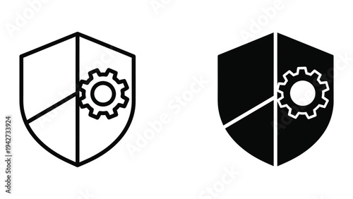 Shield Gear Icon Security System