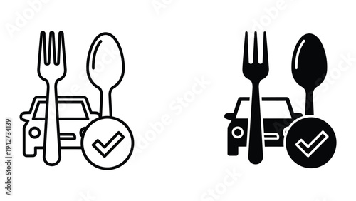 Drive Thru Food Service Icon Food Delivery Approved