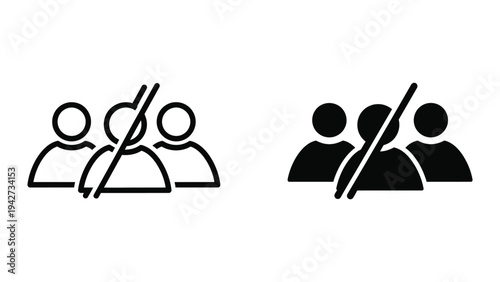 People Crossed Out Notification Icon Business