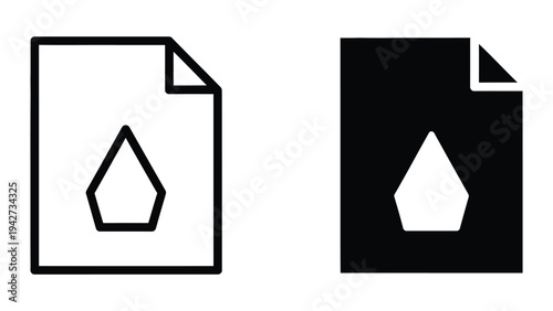 Document Icon Pentagon Symbol Data Representation