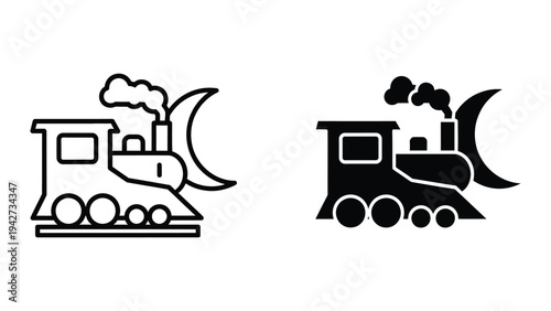 Train Night Moon Symbol Commercial