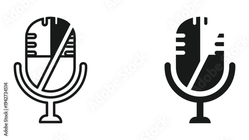 Microphone Mute Icon Communication Stop