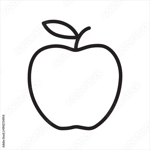 Delicious apple line art icon for apps and websites