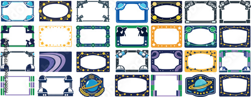 Discovery of the Rings of Uranus Space Themed Frames with Planets and Stars