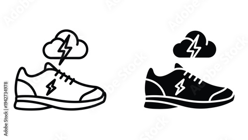Sneaker Lightning Bolt Energy Icon Commercial Graphic