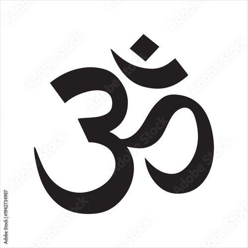 Om Aum symbol of Hinduism flat icon for apps and websites