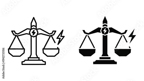 Scales Justice Lightning Legal Concept