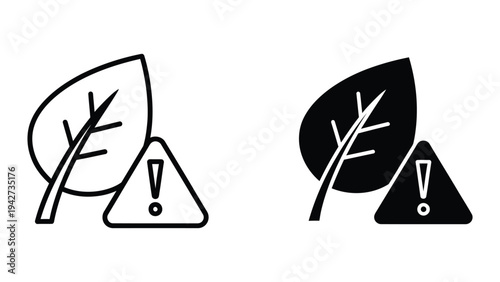 Leaf Danger Warning Symbol Commercial Concept