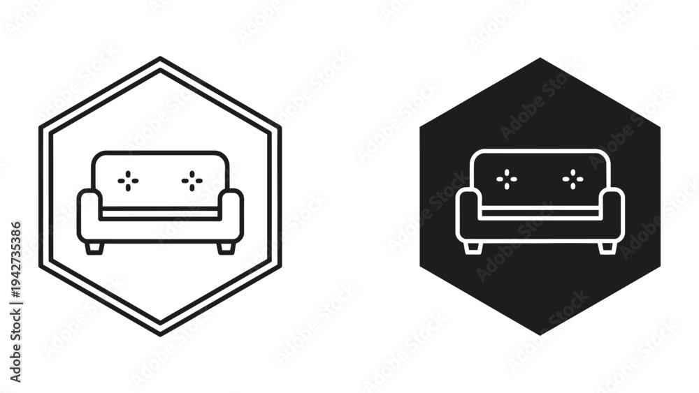 Obraz premium Sofa Icon Furniture Design Symbol
