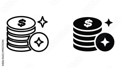 Coins Stack Money Transaction Icon