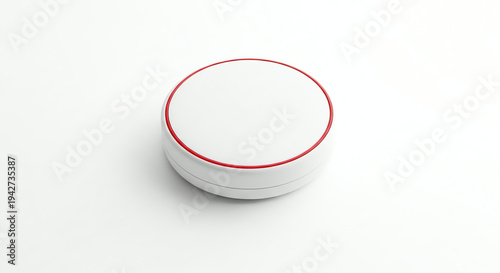 white device with red rim, smart home gadget