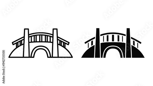 Bridge Icon Structure Crossing Vector