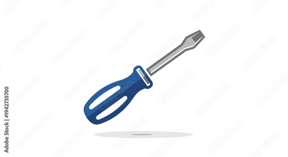 Fototapeta premium Blue handled bottle opener on white.