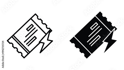 Ticket Lightning Flash Commerce Icon