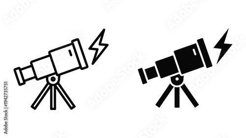 Telescope Observation Insight Vector Icon