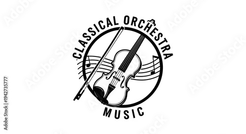 Classical Orchestra Music Logo Design Element.