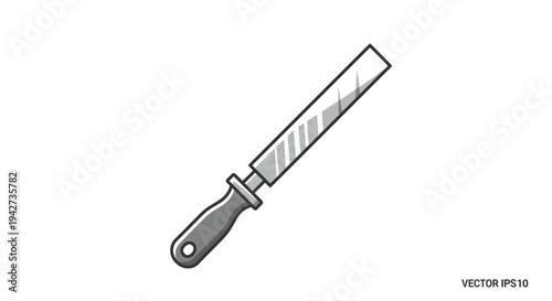 Closeup of a kitchen knife illustration.