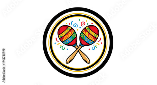 Colorful Maracas Musical Instrument Illustration 1.