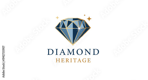 Diamond Heritage Logo Design with Gemstone.