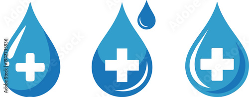 World Health Day Medical Cross and Water Drop Design
