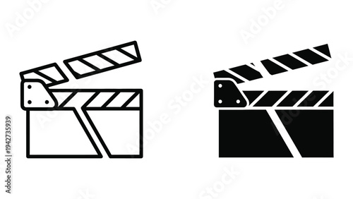 Clapperboard Film Production Icon Ready