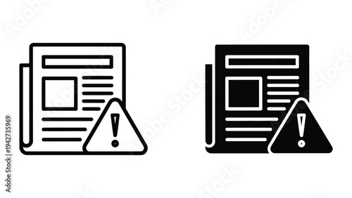Alert Symbol Newspaper Report Commercial Notification