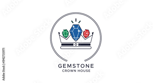 Gemstone Crown House Luxury Jewel Logo.