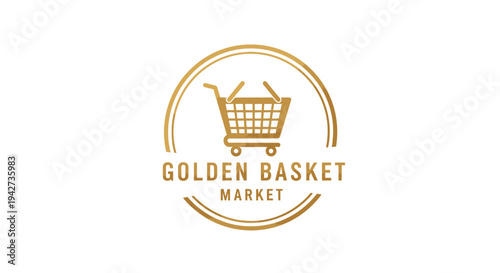 Golden Basket Market Shopping Cart Logo 1.