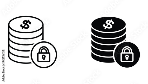 Money Lock Security Finance Icon Commercial