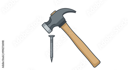Hammer and Nail Illustration.