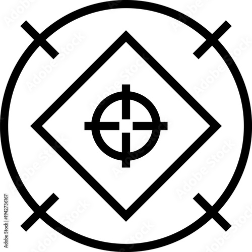 Target sight for sniper, aiming scope design, game UI