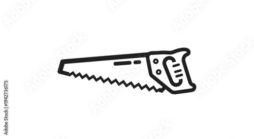 Hand Saw Tool Illustration Isolated White.