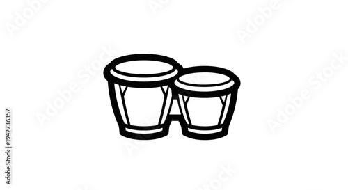 Pair of Drums Illustration Simple Design.