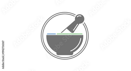 Mortar and Pestle Icon Simple Design.