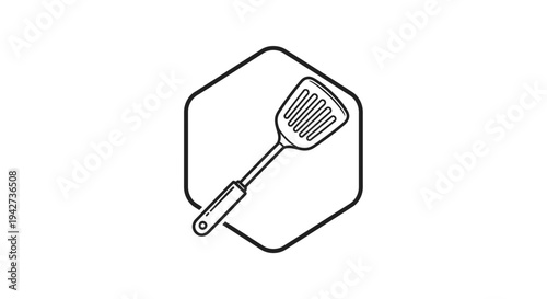 Simple Line Drawing of a Fly Swatter.