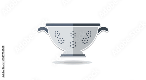 White Colander with Handles and Holes.