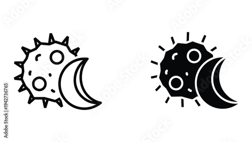 Sun Moon Icon Celestial Symbol Commerce