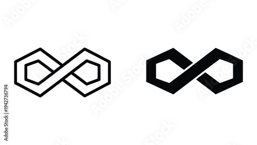 Infinity Symbol Hexagonal Logo Design Eternal Loop Business