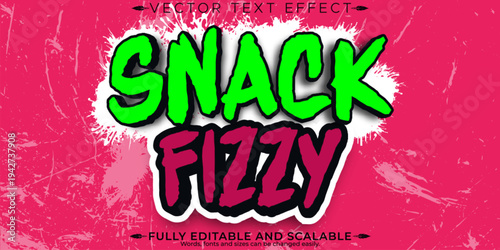 Snack editable text effect, editable food and chips text style